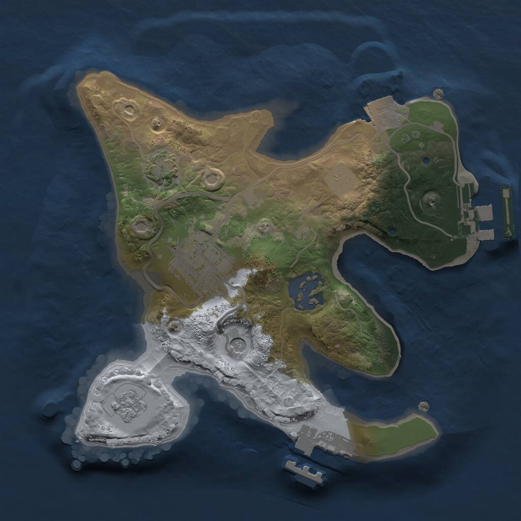 Rust Map: Procedural Map, Size: 2000, Seed: 48142459, 10 Monuments