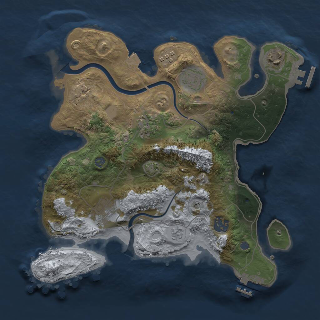 Rust Map: Procedural Map, Size: 3000, Seed: 335935248, 14 Monuments