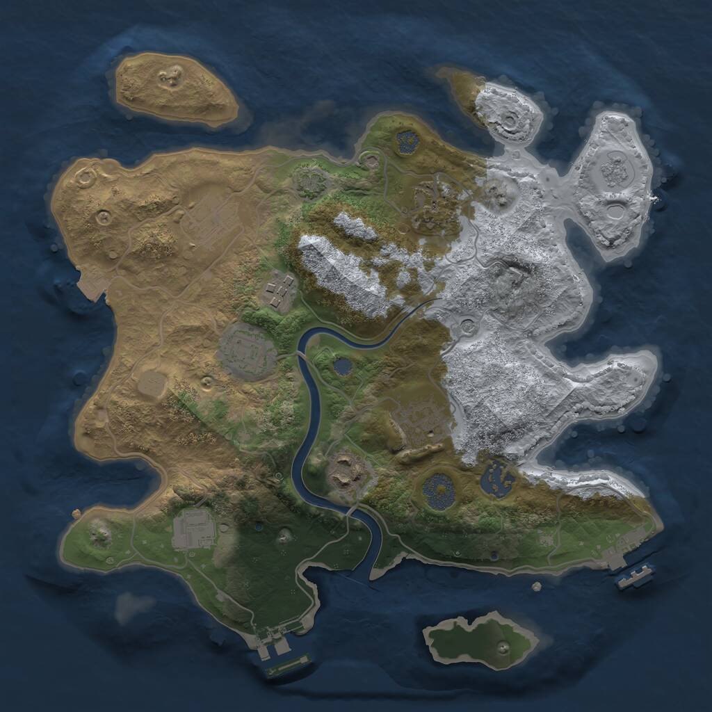 Rust Map: Procedural Map, Size: 3096, Seed: 206586, 15 Monuments