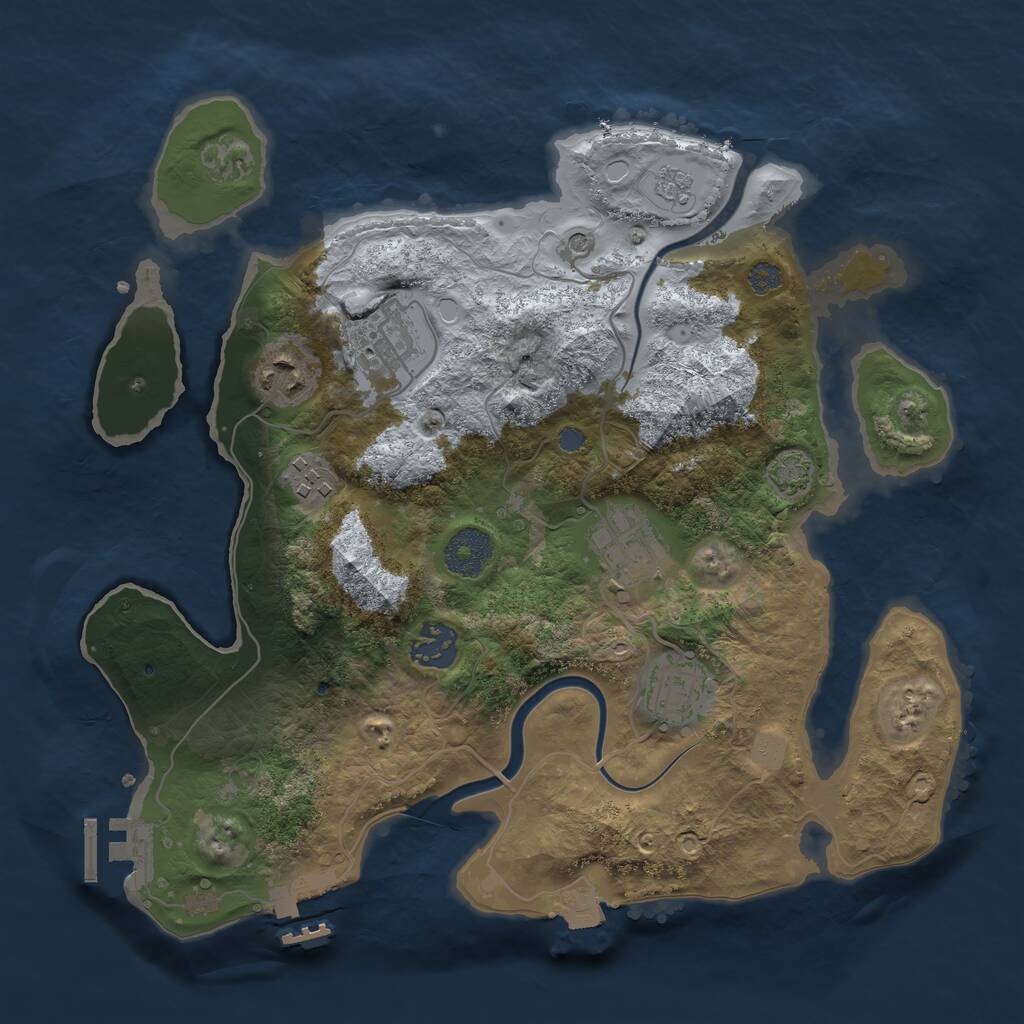 Rust Map: Procedural Map, Size: 3200, Seed: 235441086, 14 Monuments