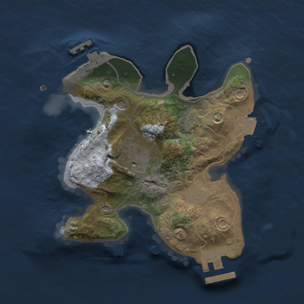 Rust Map: Procedural Map, Size: 2000, Seed: 543622, 8 Monuments