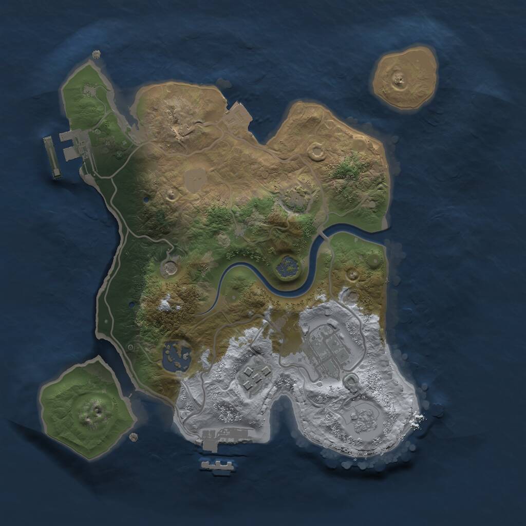 Rust Map: Procedural Map, Size: 2500, Seed: 484012, 11 Monuments