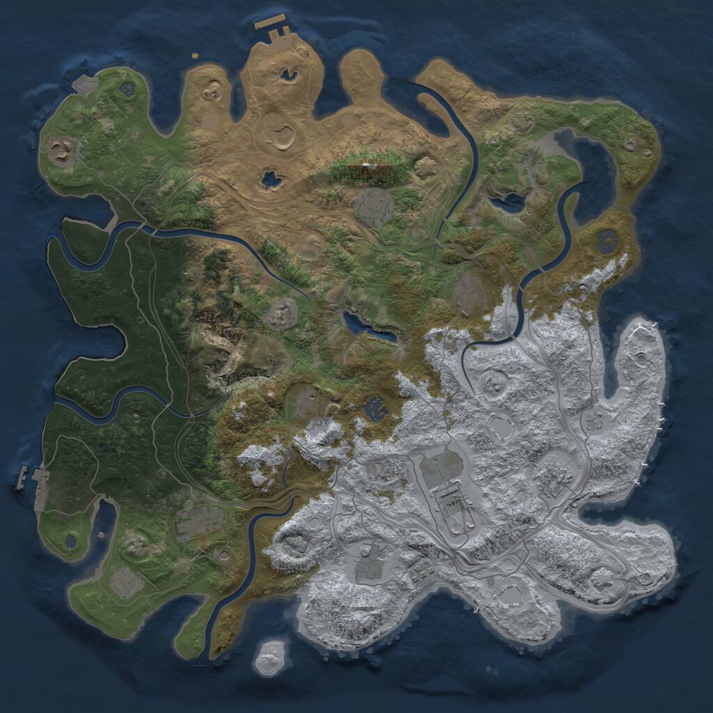 Rust Map: Procedural Map, Size: 4500, Seed: 1849916770, 19 Monuments