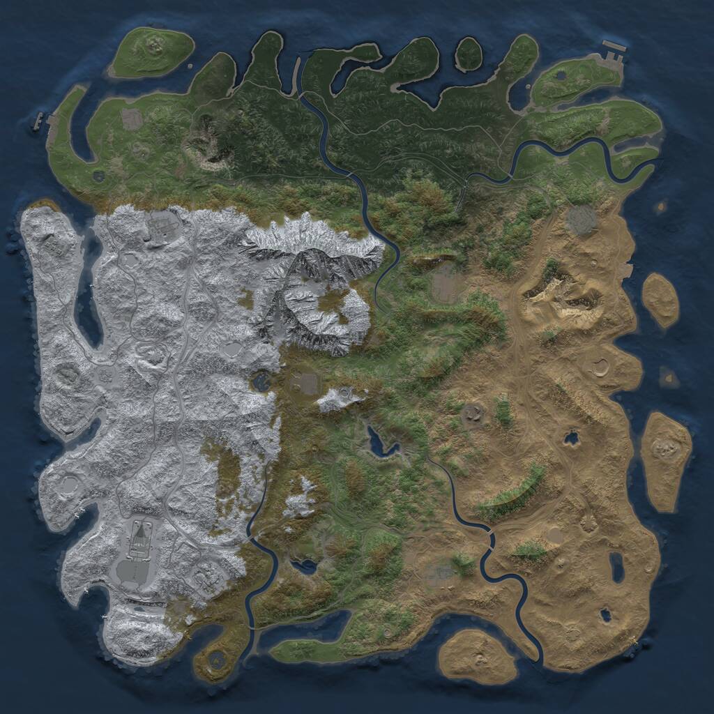 Rust Map: Procedural Map, Size: 6000, Seed: 5786549, 19 Monuments