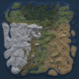 Thumbnail Rust Map: Procedural Map, Size: 6000, Seed: 5786549, 19 Monuments
