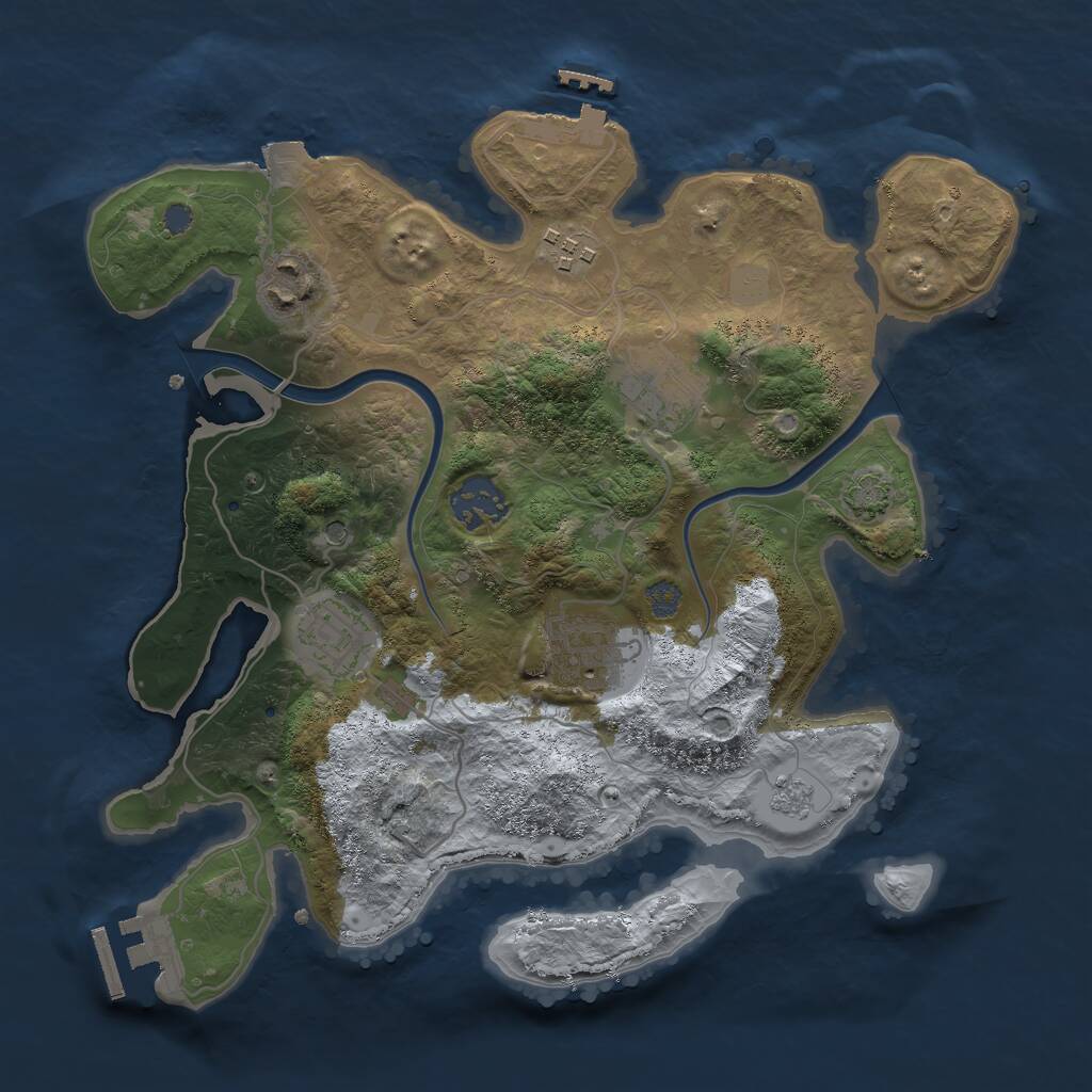 Rust Map: Procedural Map, Size: 3000, Seed: 963732214, 14 Monuments