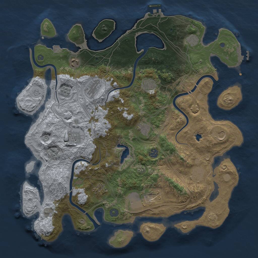 Rust Map: Procedural Map, Size: 4250, Seed: 1475429617, 19 Monuments