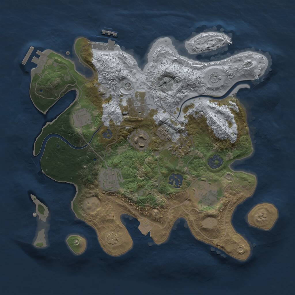 Rust Map: Procedural Map, Size: 3000, Seed: 1783065, 15 Monuments