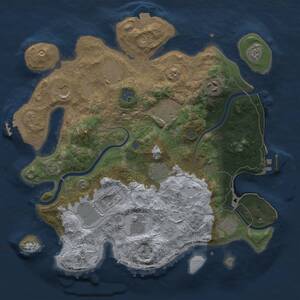Thumbnail Rust Map: Procedural Map, Size: 3500, Seed: 1294036532, 17 Monuments