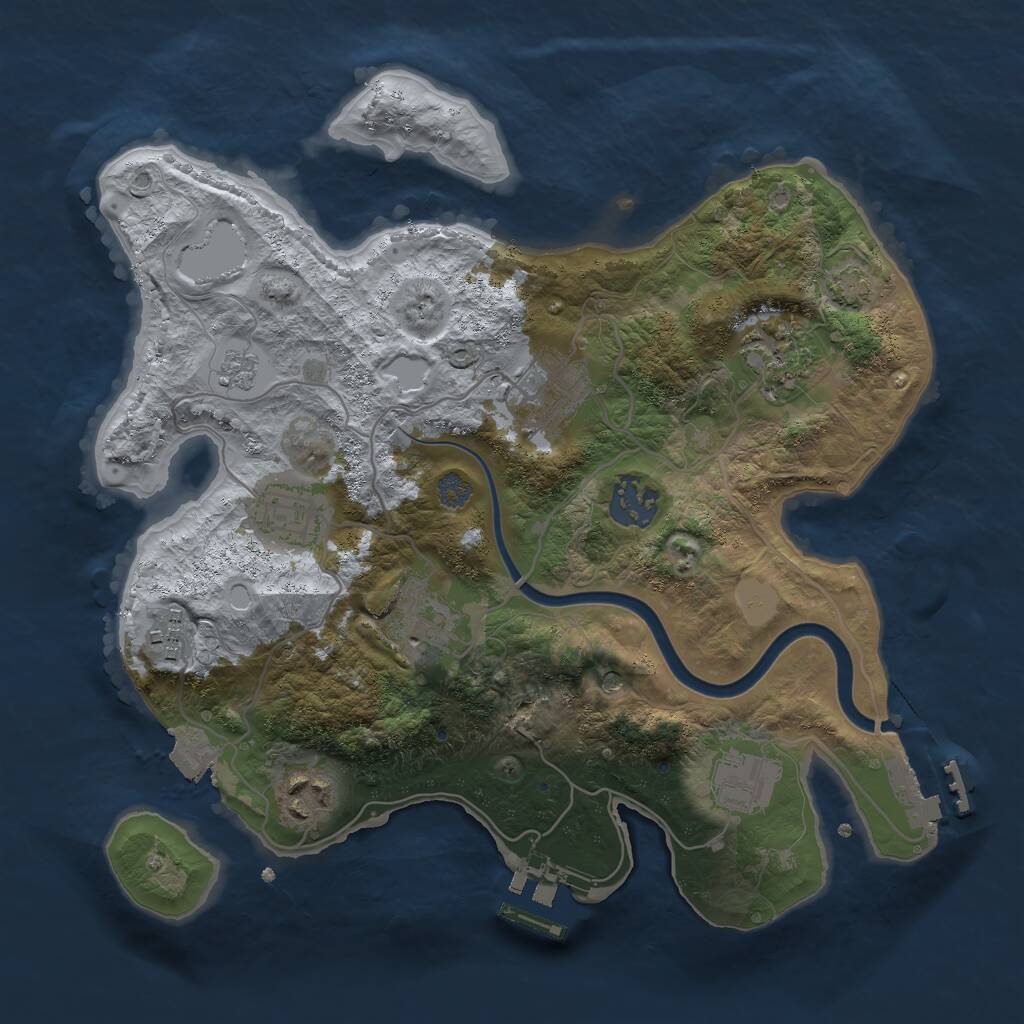 Rust Map: Procedural Map, Size: 3000, Seed: 14796, 15 Monuments