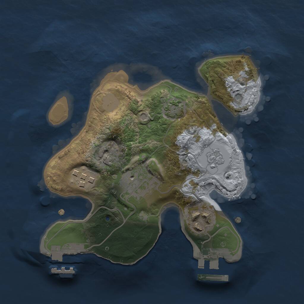 Rust Map: Procedural Map, Size: 2000, Seed: 31415, 10 Monuments