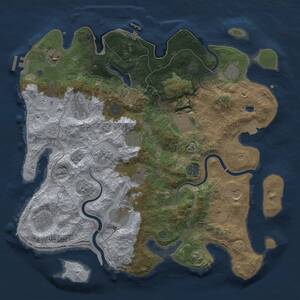 Thumbnail Rust Map: Procedural Map, Size: 4000, Seed: 1627, 19 Monuments