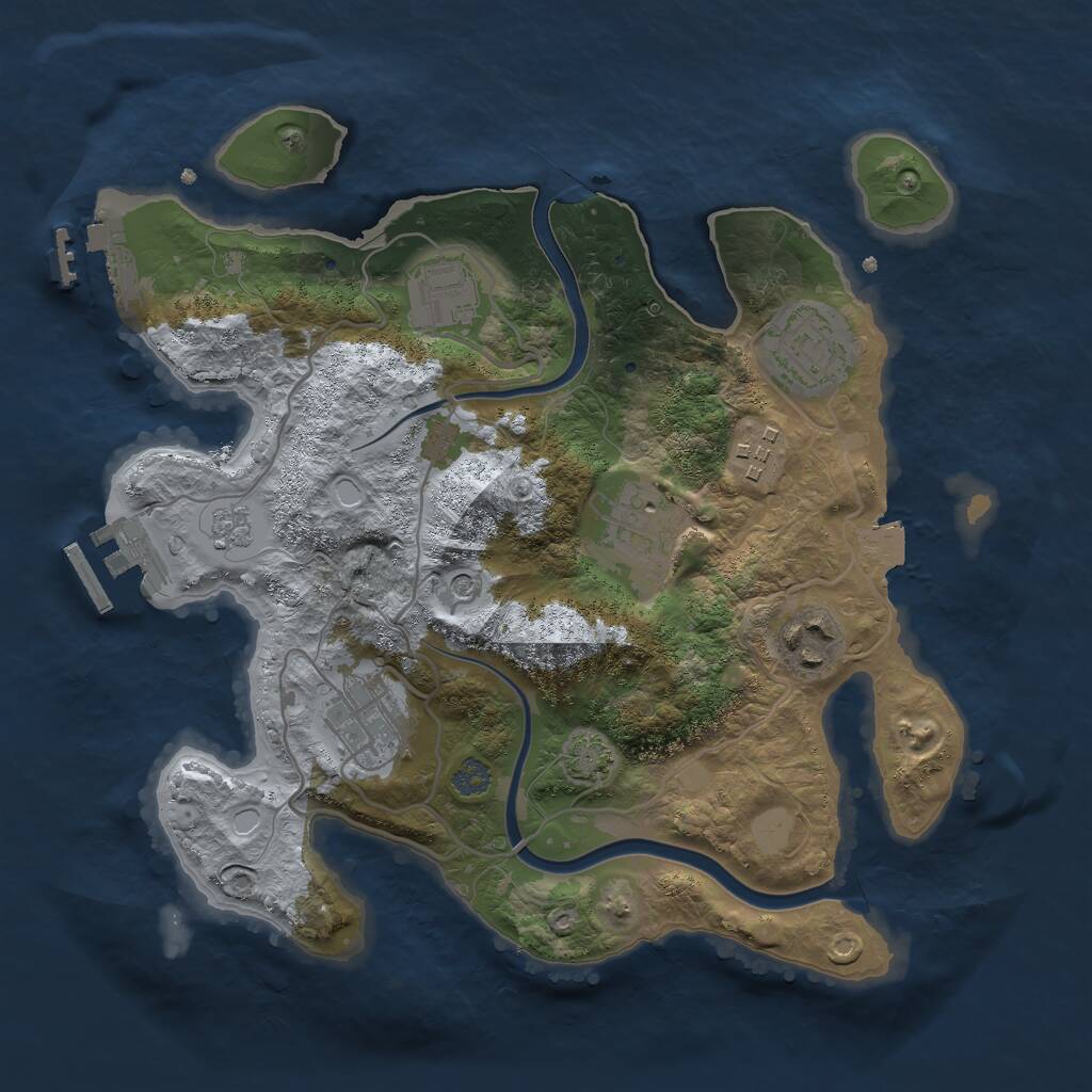Rust Map: Procedural Map, Size: 2900, Seed: 1381081145, 13 Monuments
