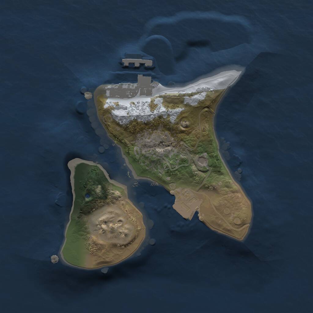 Rust Map: Procedural Map, Size: 1600, Seed: 672048846, 4 Monuments