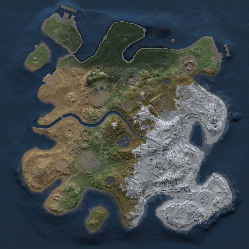 Rust Map: Procedural Map, Size: 3000, Seed: 677180, 15 Monuments