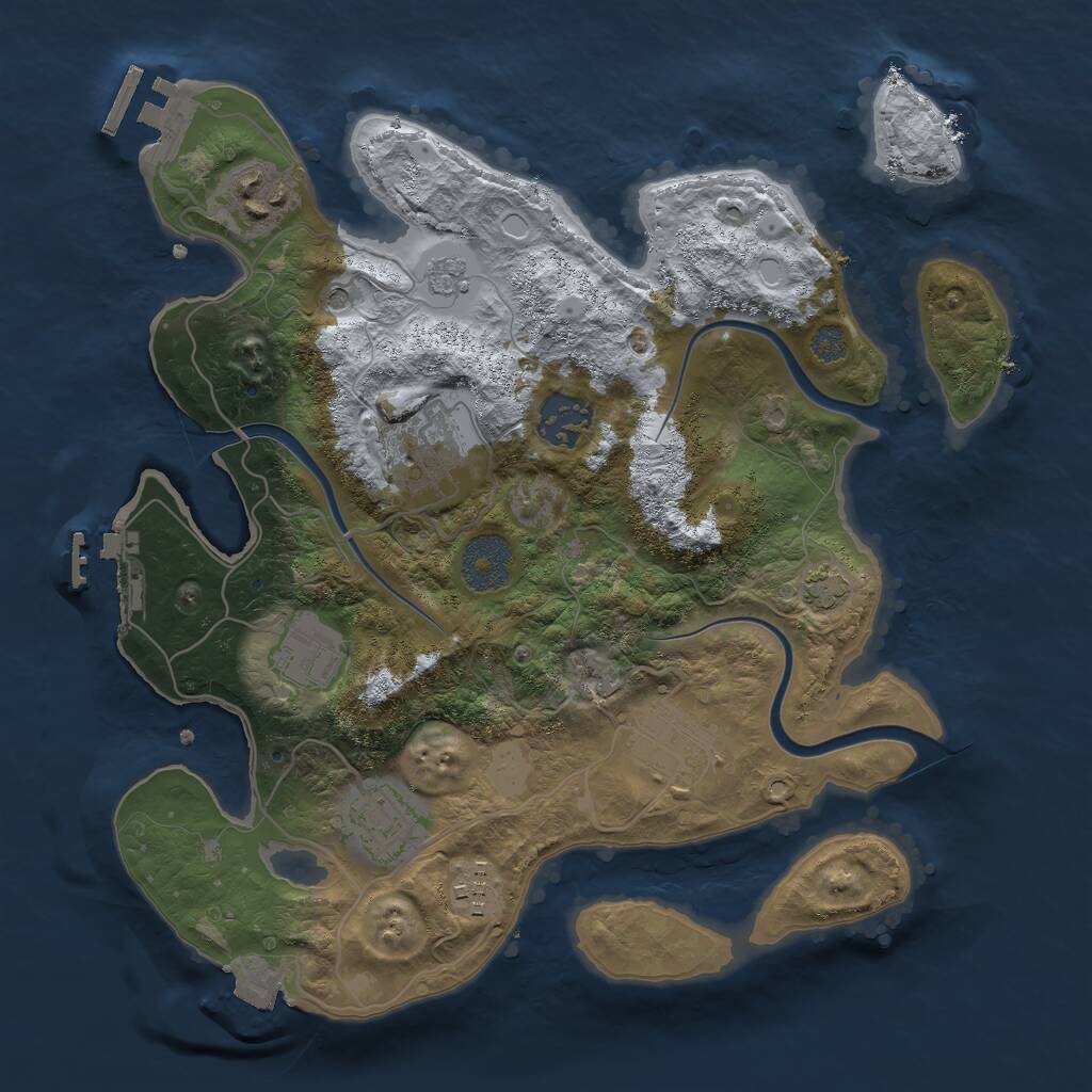 Rust Map: Procedural Map, Size: 3000, Seed: 258496, 14 Monuments