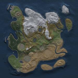 Thumbnail Rust Map: Procedural Map, Size: 3000, Seed: 258496, 14 Monuments