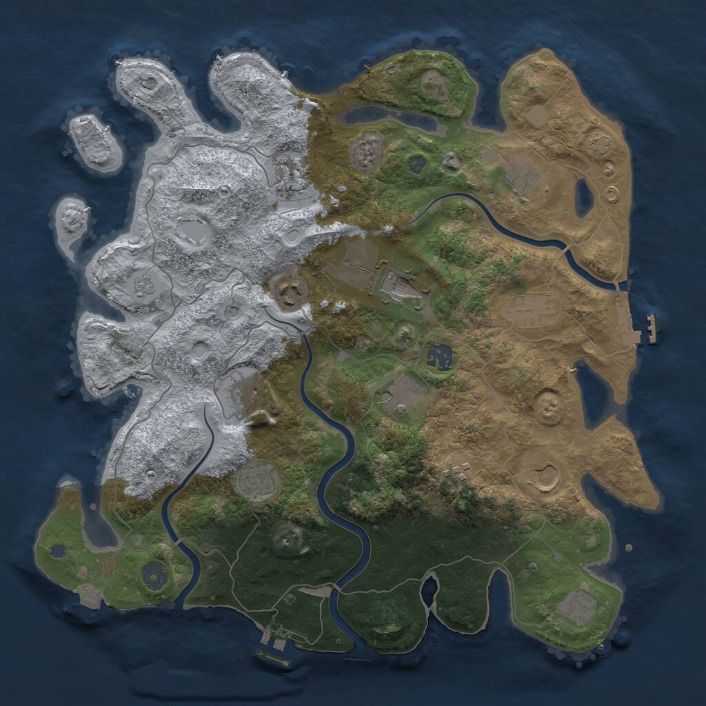Rust Map: Procedural Map, Size: 3900, Seed: 2082, 19 Monuments