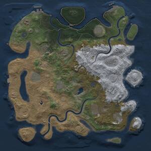 Thumbnail Rust Map: Procedural Map, Size: 4000, Seed: 1762214542, 19 Monuments
