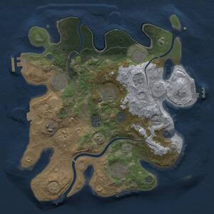 Thumbnail Rust Map: Procedural Map, Size: 3100, Seed: 100000, 15 Monuments