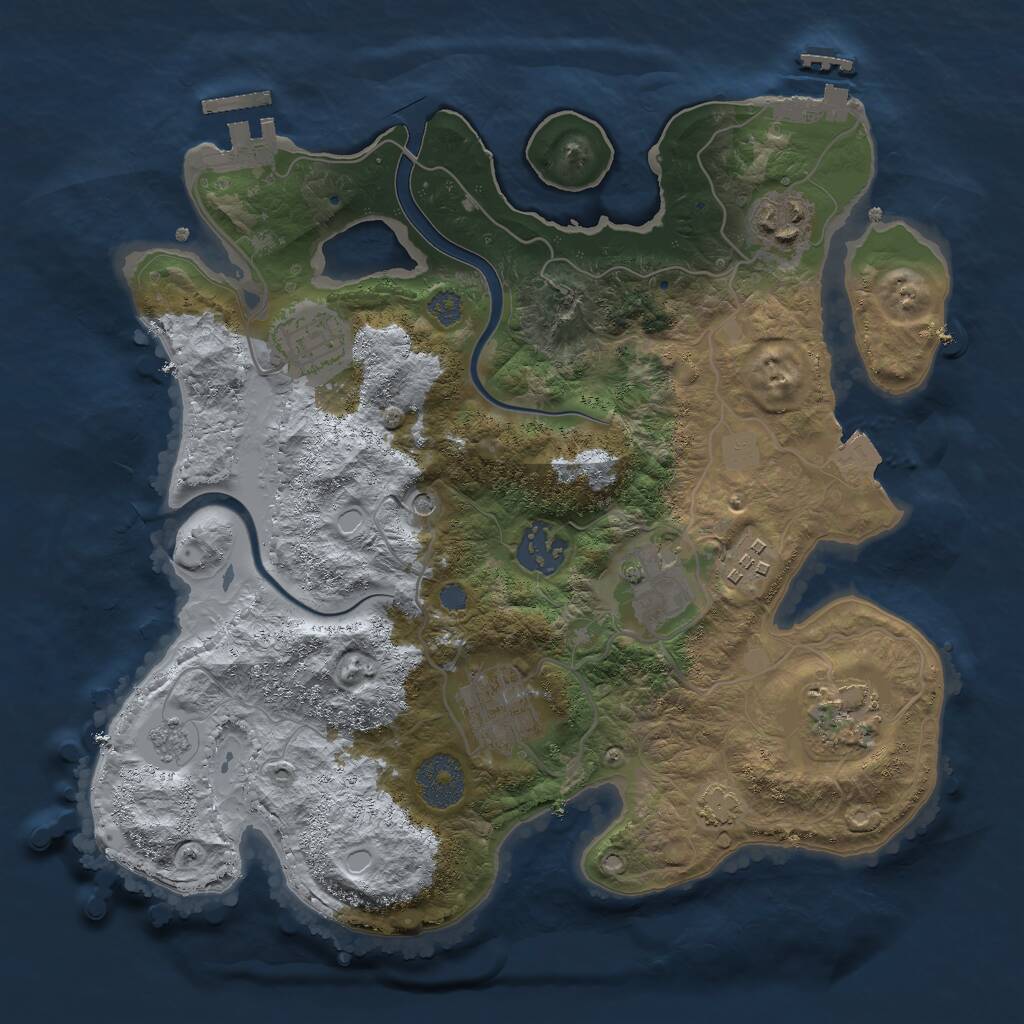 Rust Map: Procedural Map, Size: 3000, Seed: 78227, 15 Monuments
