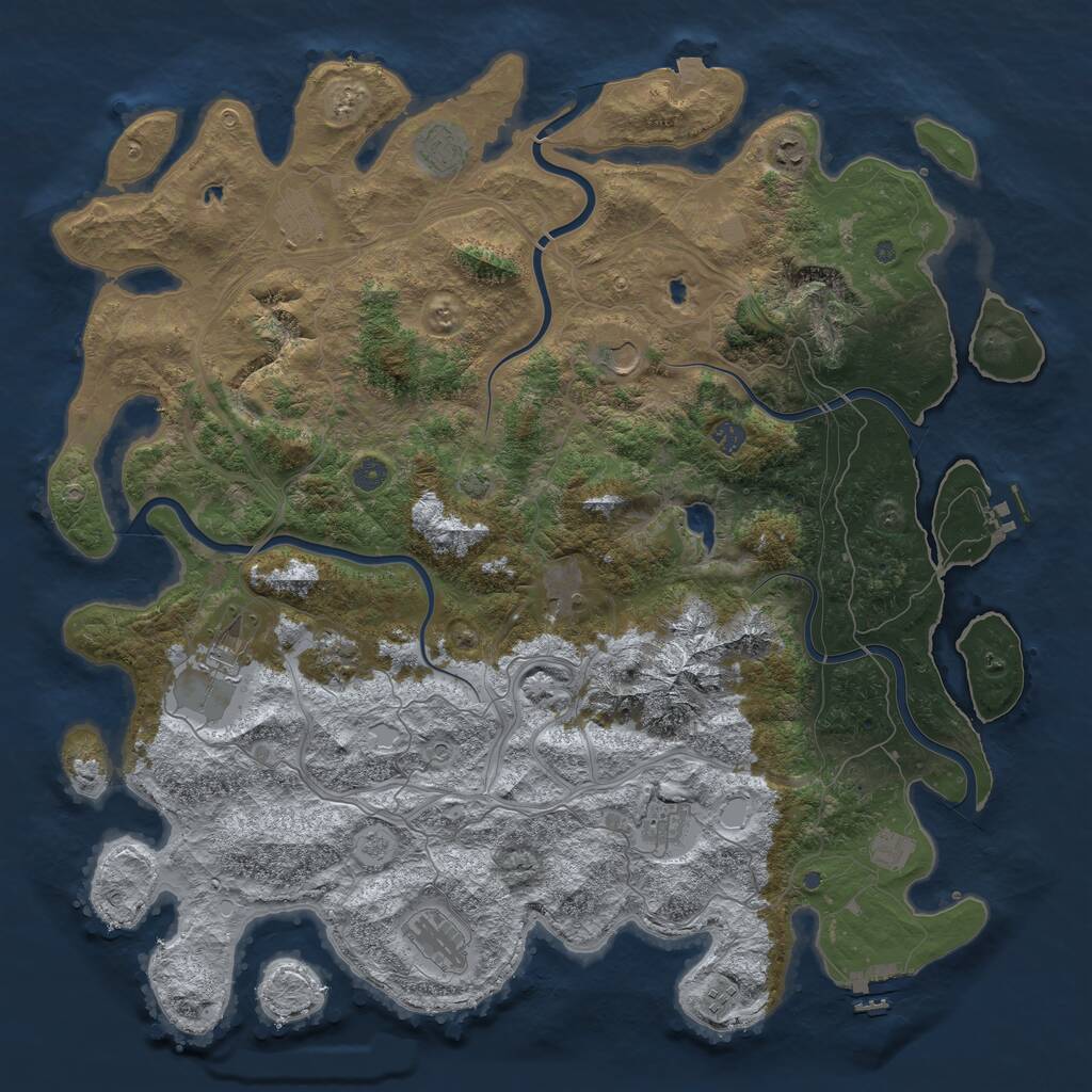 Rust Map: Procedural Map, Size: 5000, Seed: 1453, 17 Monuments