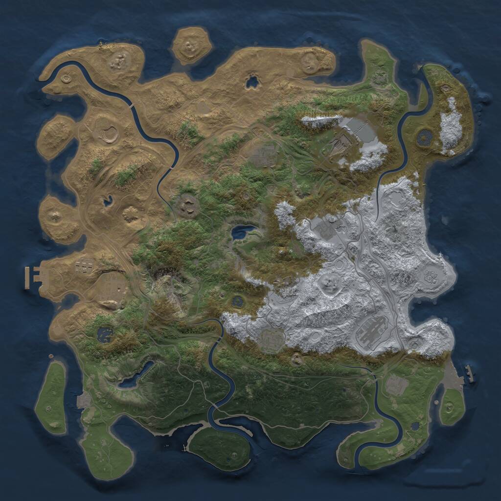 Rust Map: Procedural Map, Size: 4500, Seed: 221394874, 19 Monuments