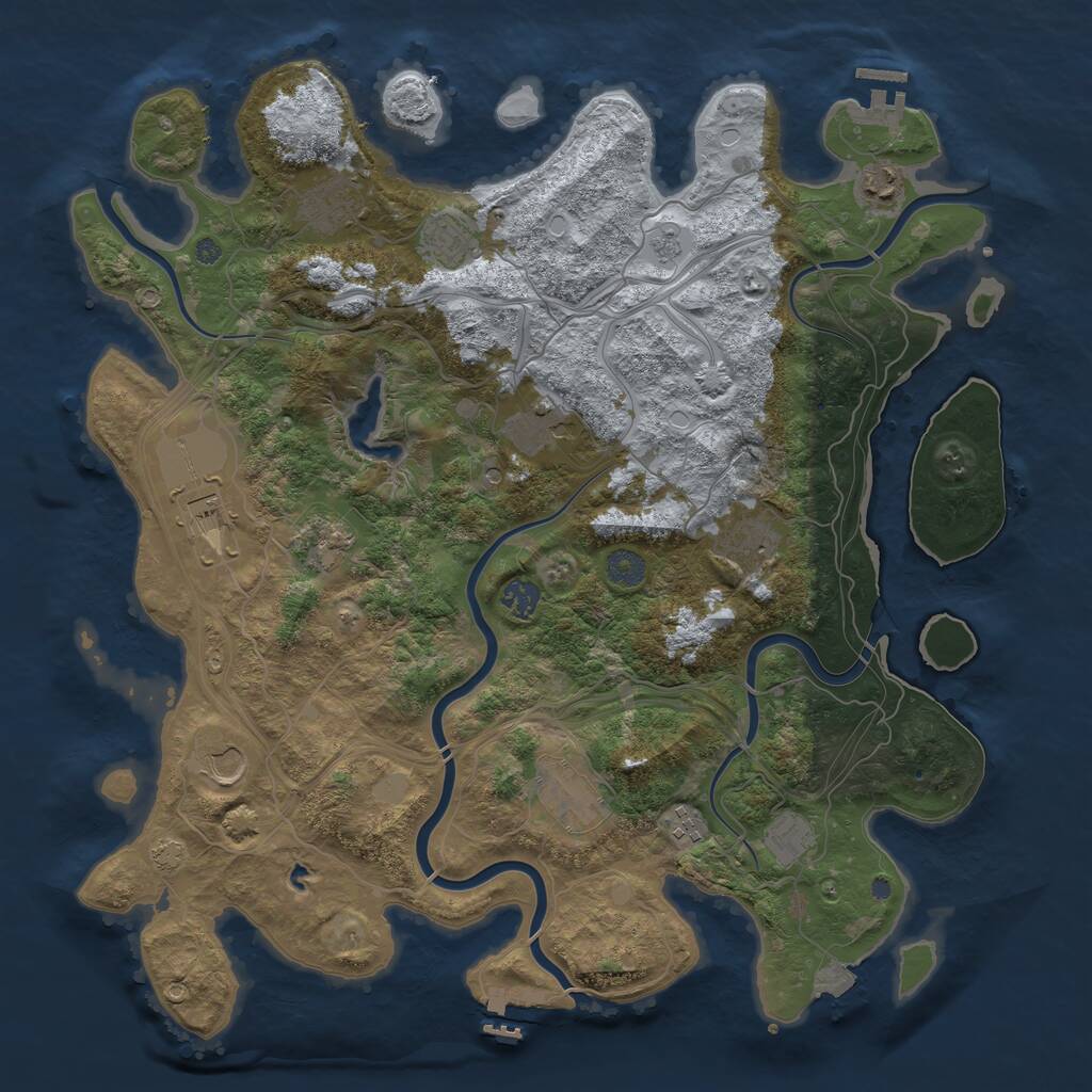 Rust Map: Procedural Map, Size: 4250, Seed: 480275749, 19 Monuments