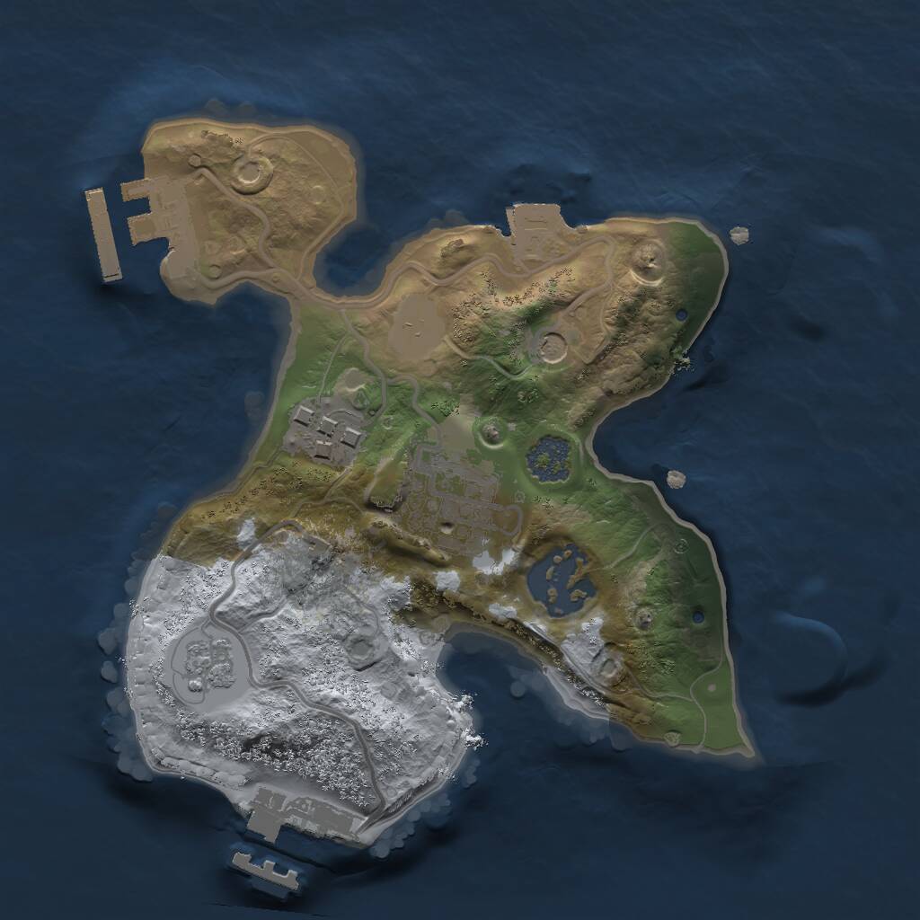 Rust Map: Procedural Map, Size: 1997, Seed: 2147483647, 10 Monuments