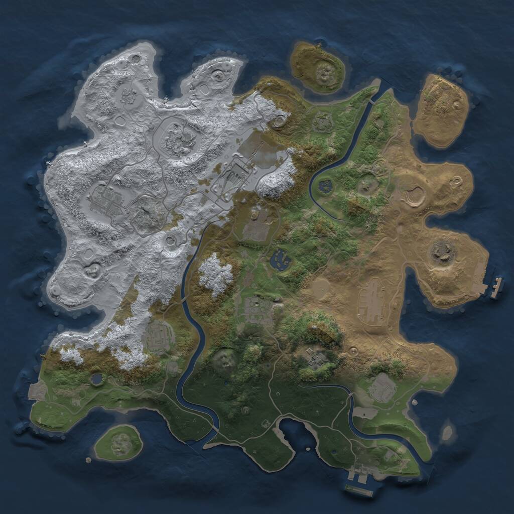 Rust Map: Procedural Map, Size: 3700, Seed: 1412561992, 19 Monuments