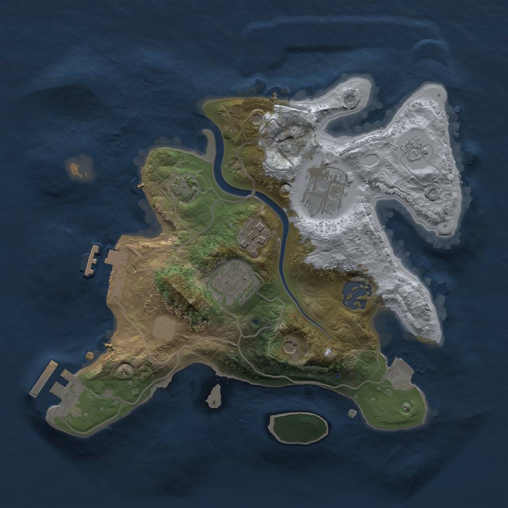 Rust Map: Procedural Map, Size: 2500, Seed: 20261207, 12 Monuments