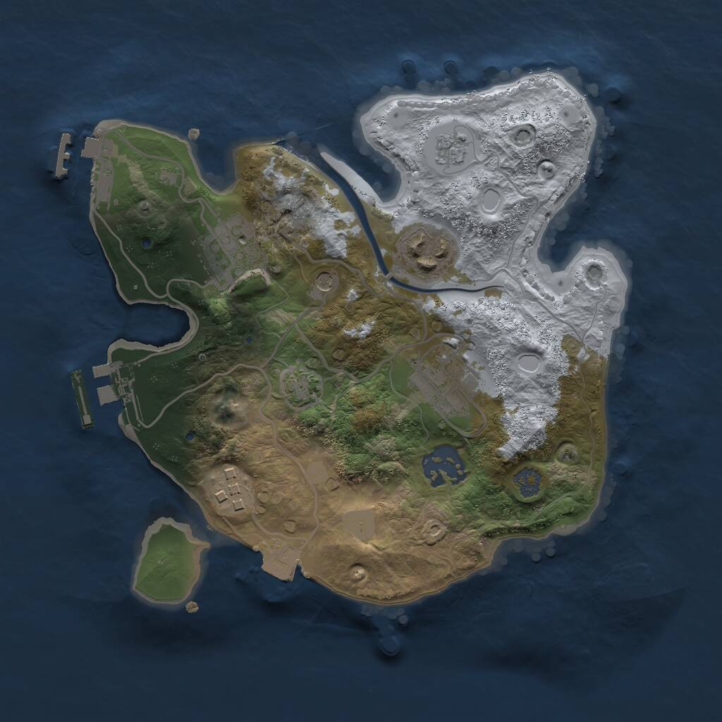 Rust Map: Procedural Map, Size: 2500, Seed: 1128478169, 13 Monuments