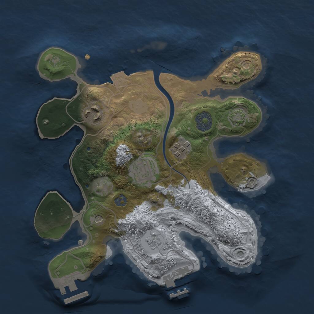 Rust Map: Procedural Map, Size: 2500, Seed: 461889563, 11 Monuments