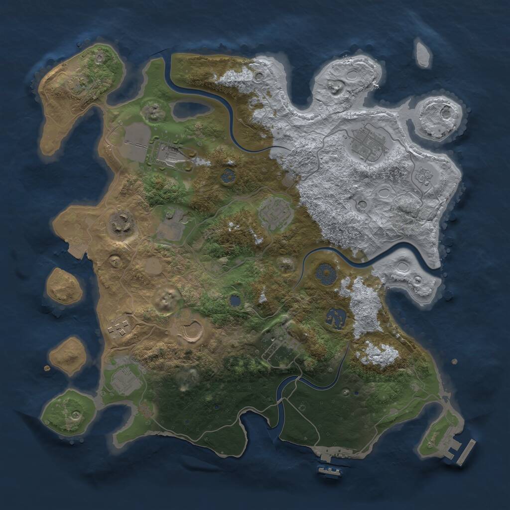 Rust Map: Procedural Map, Size: 3560, Seed: 123, 17 Monuments