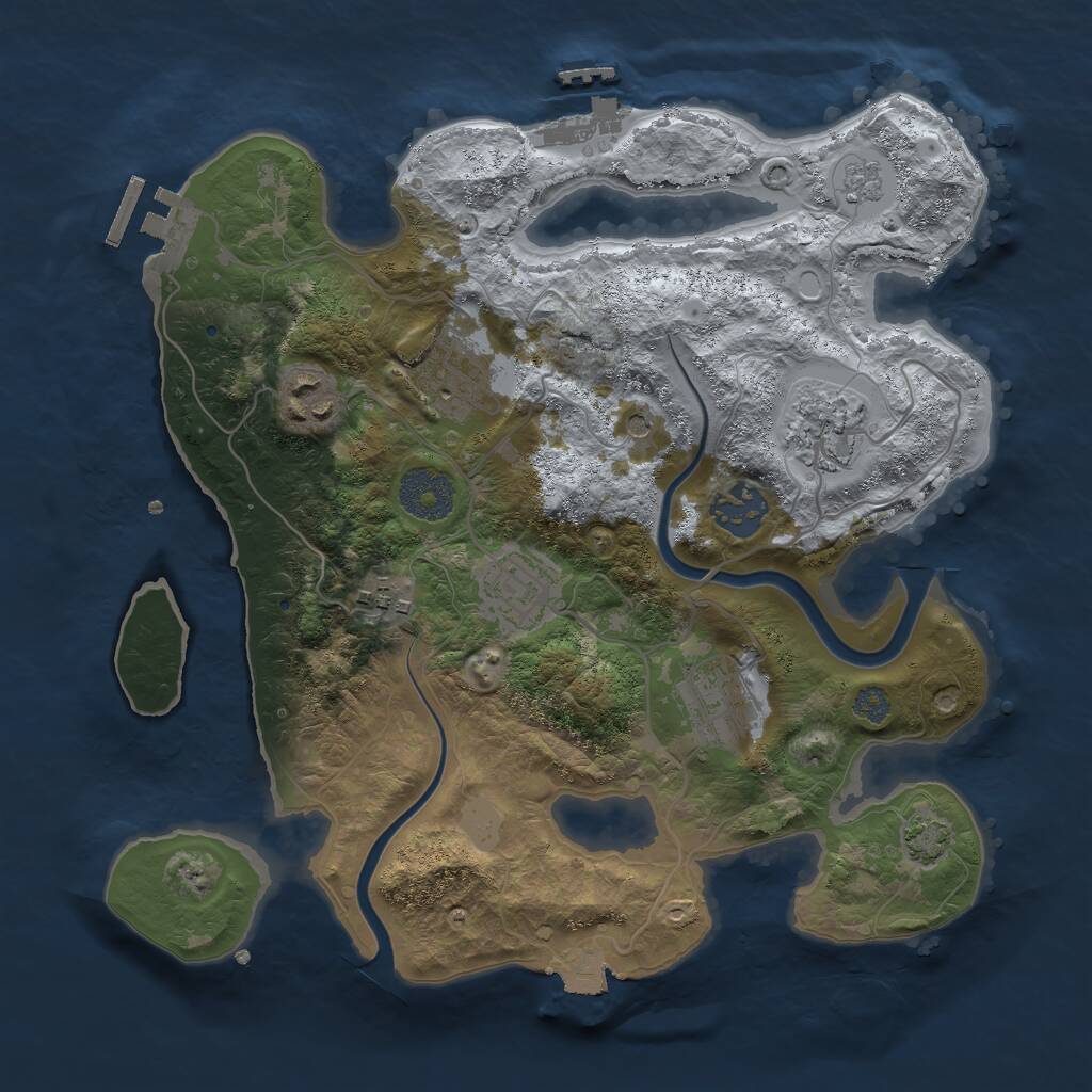 Rust Map: Procedural Map, Size: 3000, Seed: 1227778792, 15 Monuments