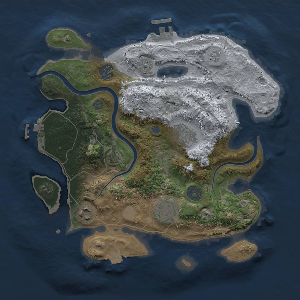 Rust Map: Procedural Map, Size: 3000, Seed: 318283, 13 Monuments