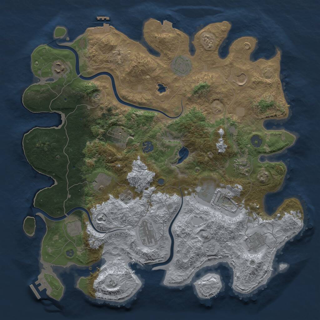 Rust Map: Procedural Map, Size: 4000, Seed: 1867678242, 19 Monuments