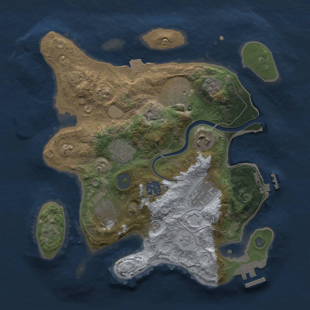 Rust Map: Procedural Map, Size: 3000, Seed: 2129543355, 15 Monuments