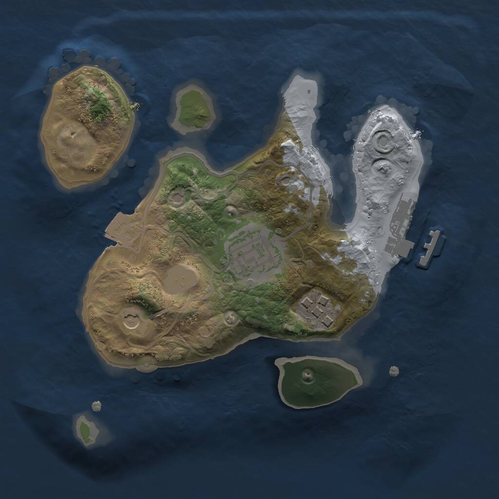 Rust Map: Procedural Map, Size: 2000, Seed: 77760, 7 Monuments