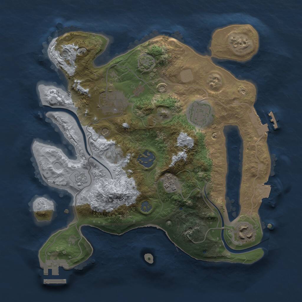 Rust Map: Procedural Map, Size: 2700, Seed: 1792411305, 13 Monuments