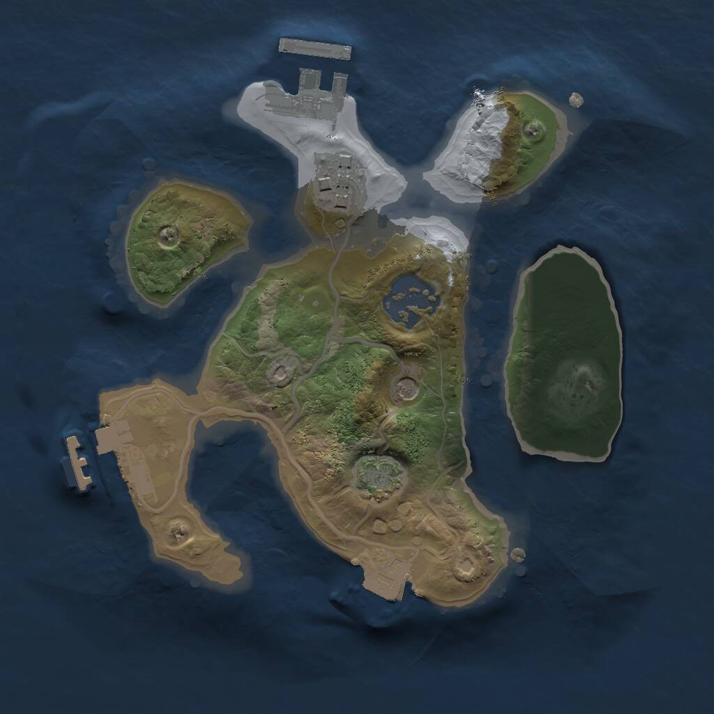 Rust Map: Procedural Map, Size: 2000, Seed: 1166883845, 9 Monuments