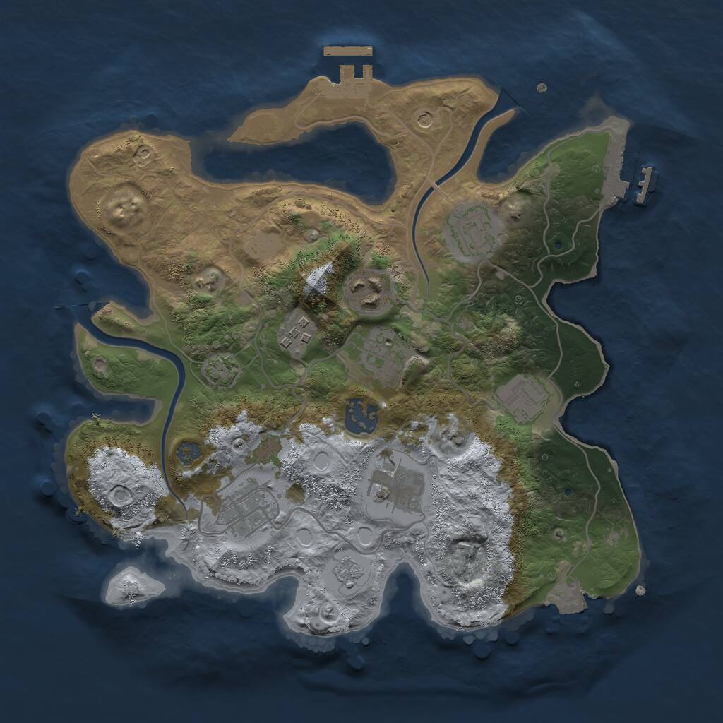 Rust Map: Procedural Map, Size: 3000, Seed: 1149845251, 15 Monuments