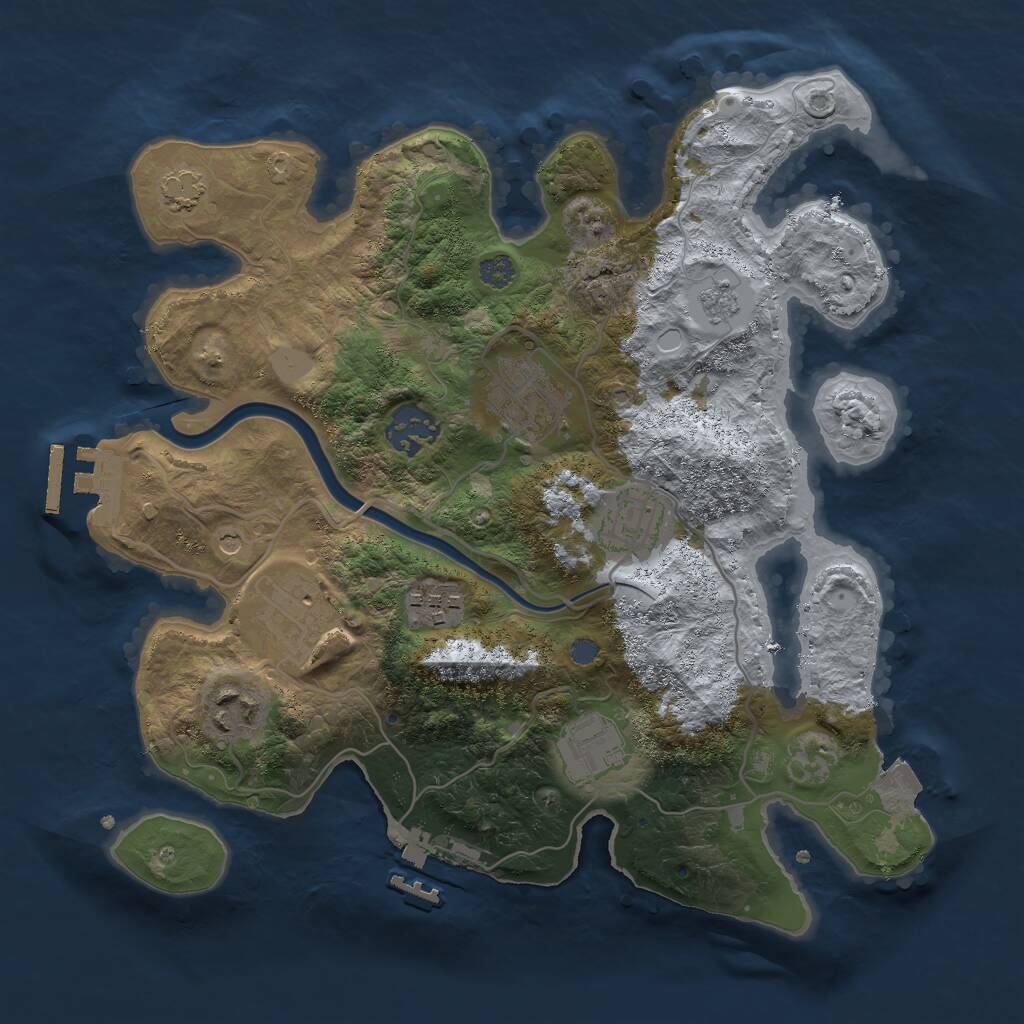 Rust Map: Procedural Map, Size: 3000, Seed: 373896217, 14 Monuments