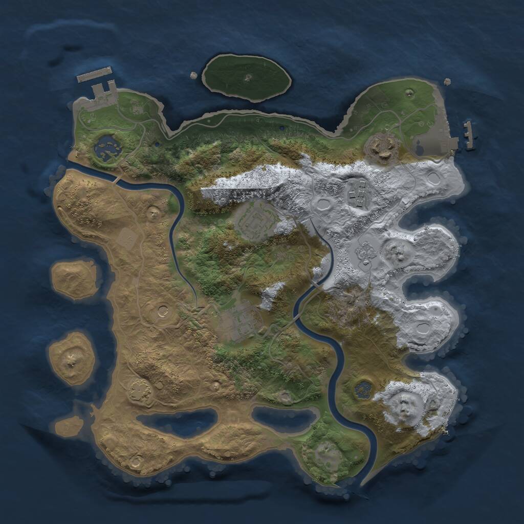 Rust Map: Procedural Map, Size: 3000, Seed: 15754, 13 Monuments