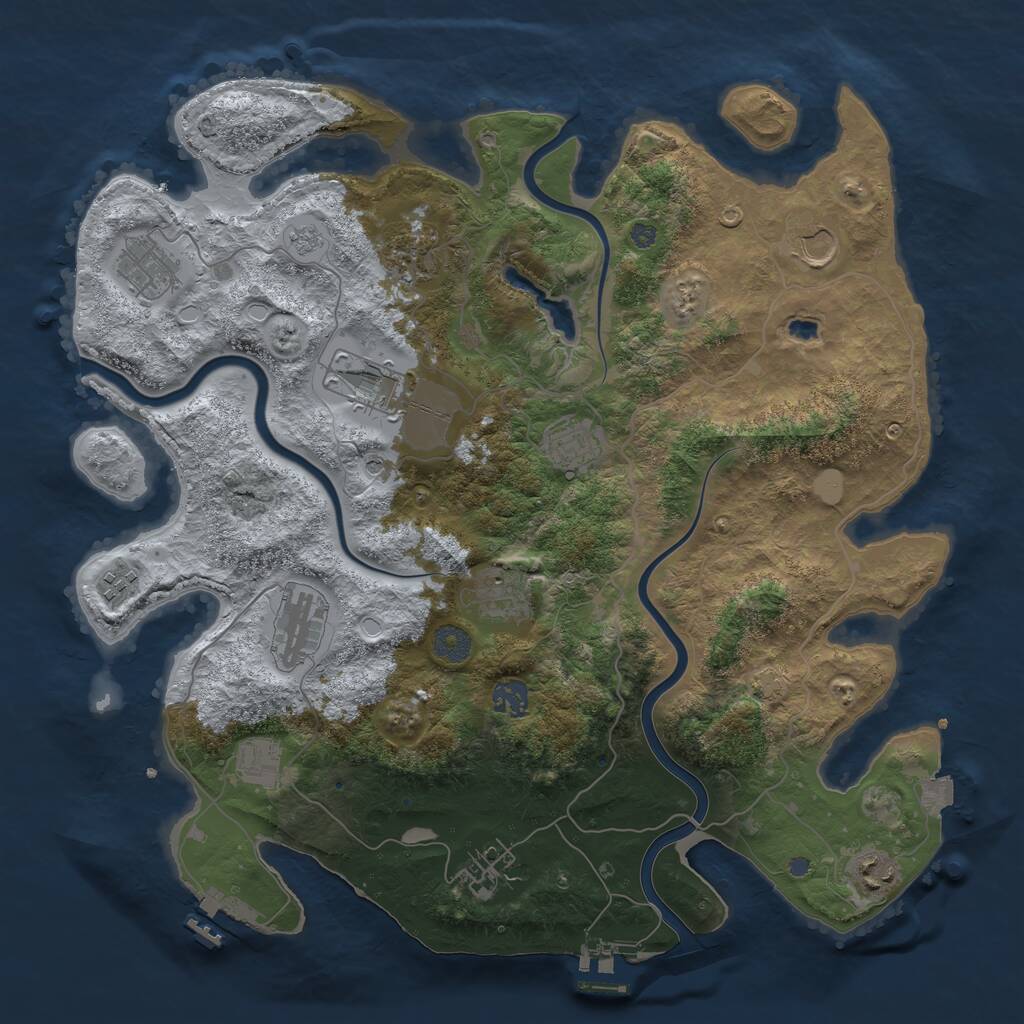Rust Map: Procedural Map, Size: 4000, Seed: 436497478, 19 Monuments