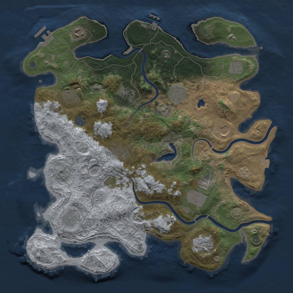 Rust Map: Procedural Map, Size: 4000, Seed: 583946, 19 Monuments