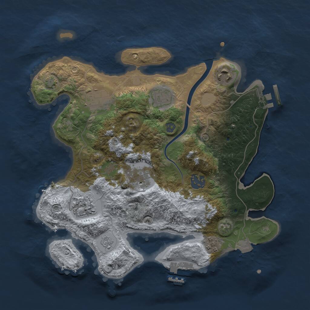 Rust Map: Procedural Map, Size: 3000, Seed: 1030322721, 15 Monuments