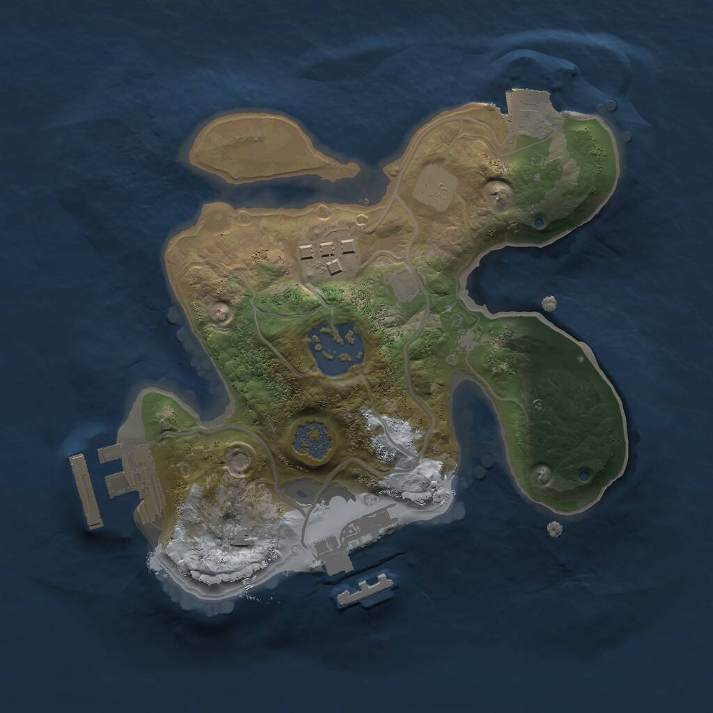Rust Map: Procedural Map, Size: 1900, Seed: 45643, 7 Monuments