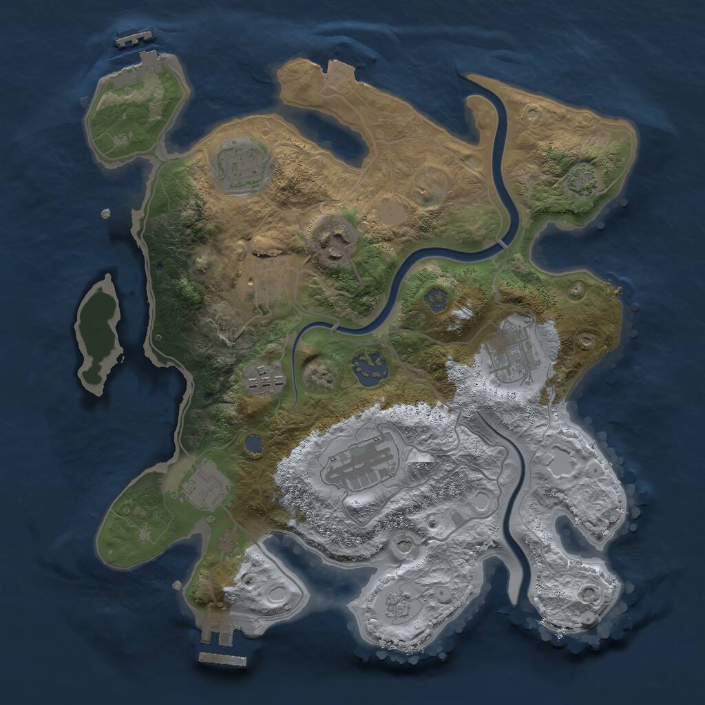 Rust Map: Procedural Map, Size: 3000, Seed: 461791797, 15 Monuments