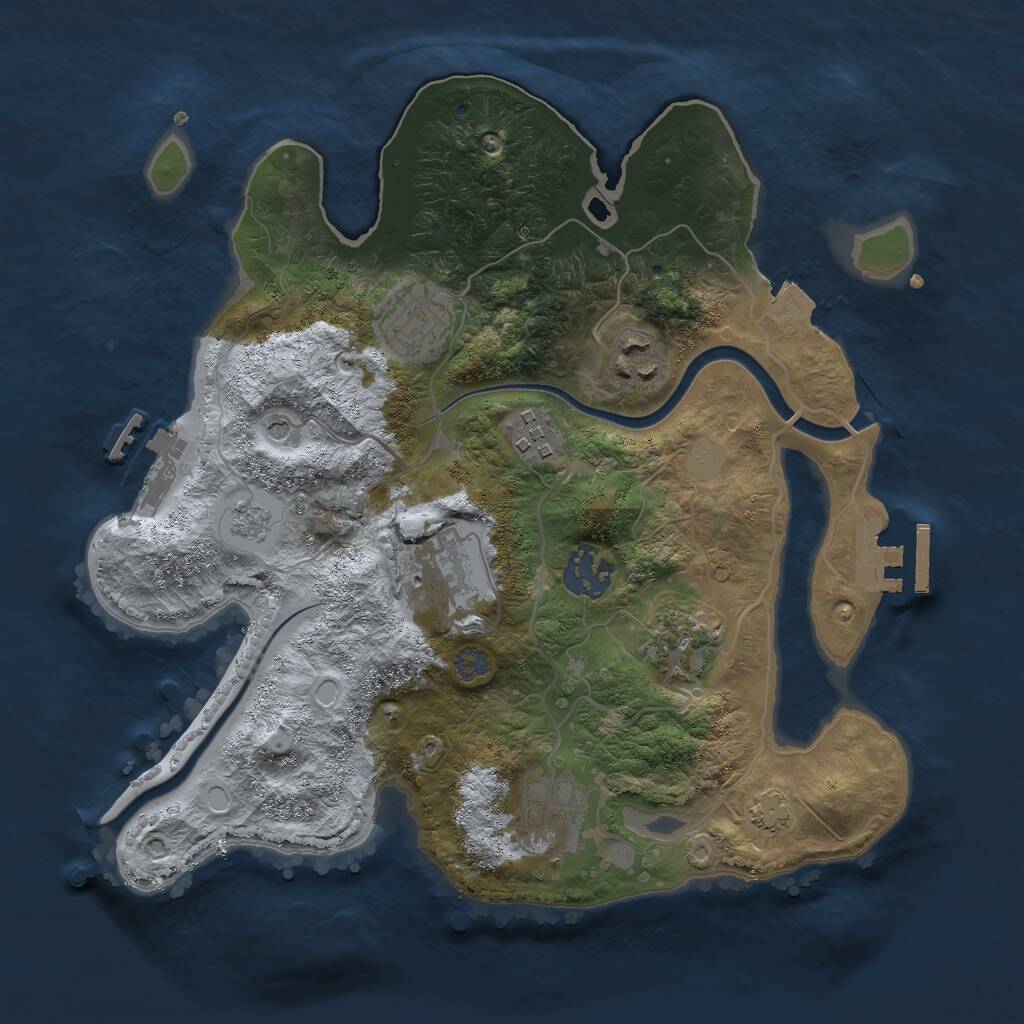 Rust Map: Procedural Map, Size: 3000, Seed: 51168, 15 Monuments